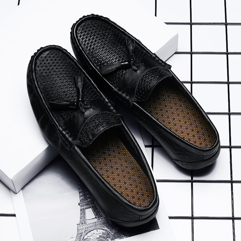 Men's Genuine Leather Breathable Loafers - Summer Style