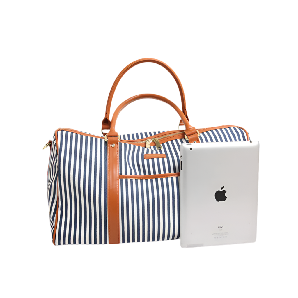 Striped Canvas Travel Bag