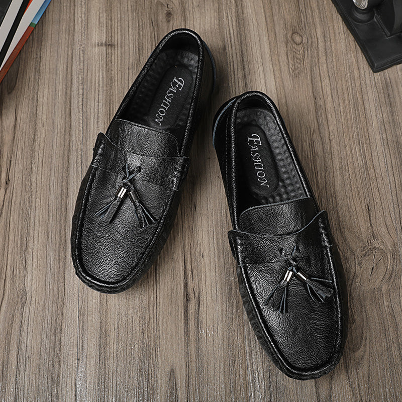 Men's Genuine Leather Breathable Loafers - Summer Style