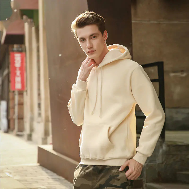 Cotton Casual Pullover Hoodie For Men