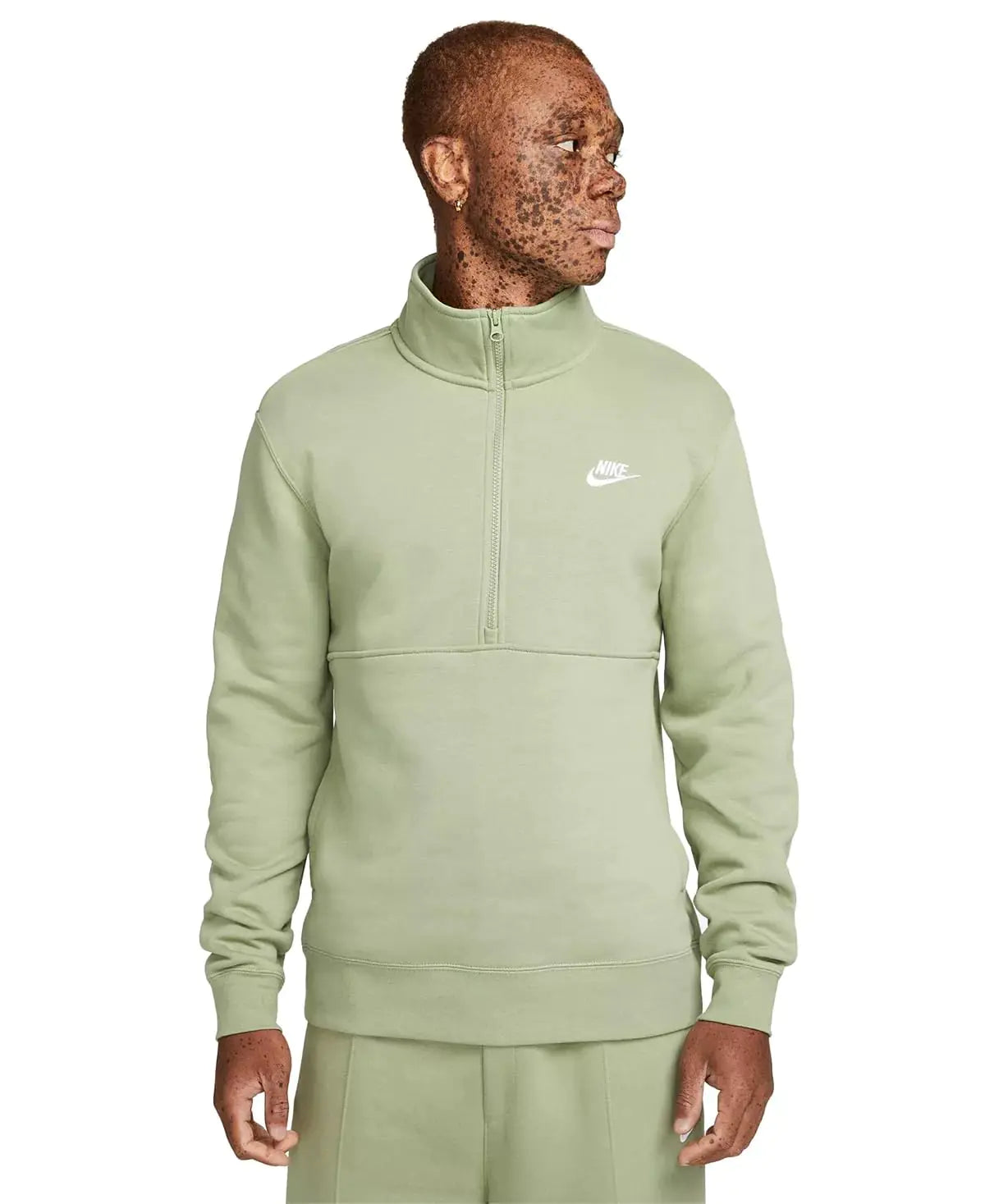 Nike Sportswear Club Mens Brushed-Back 1/2-Zip Pullover XL Green