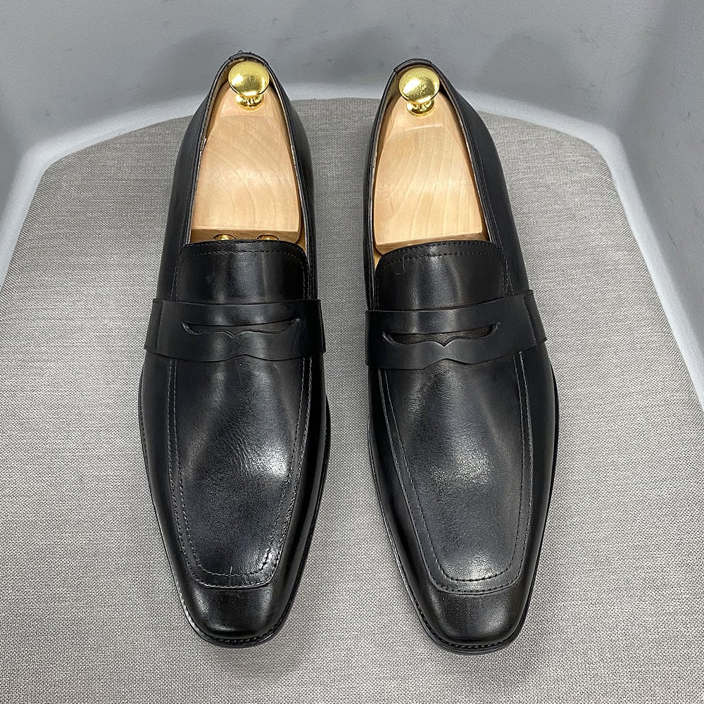 Classic Italian Leather Business Dress Loafers