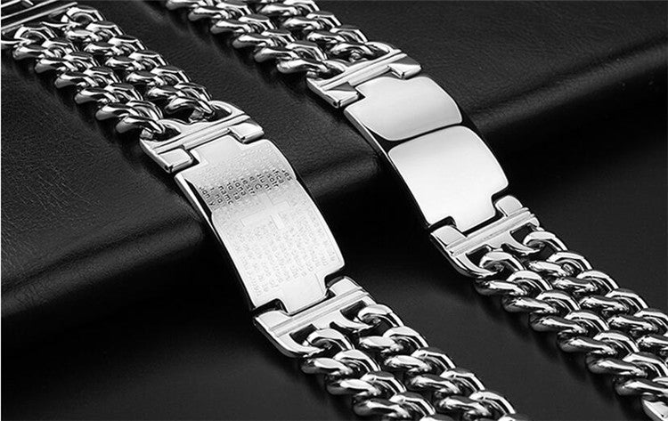 Classic Men's Titanium Steel Cross Bracelet