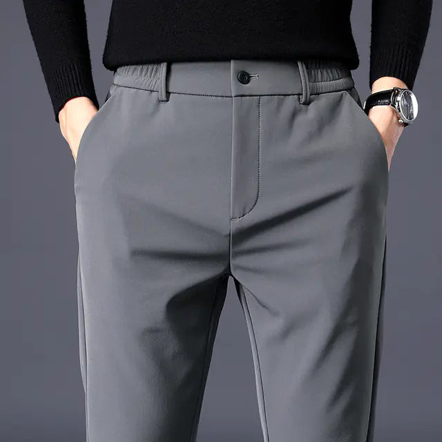 Slim Fit Solid Versatile Suit Pants for Men with Small Feet