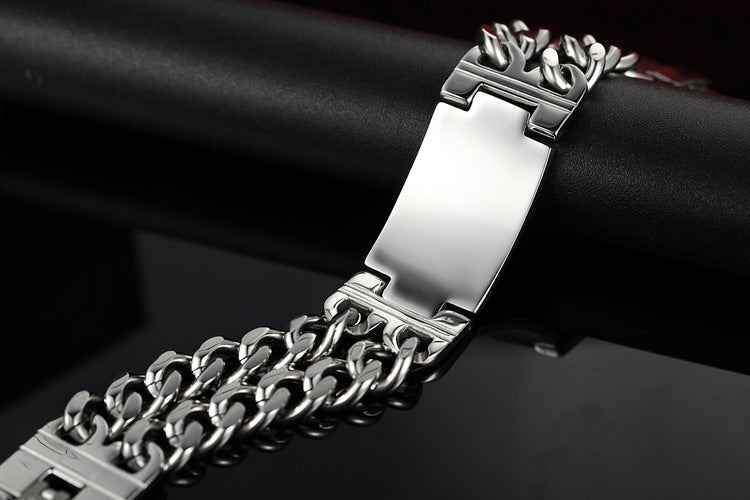 Classic Men's Titanium Steel Cross Bracelet