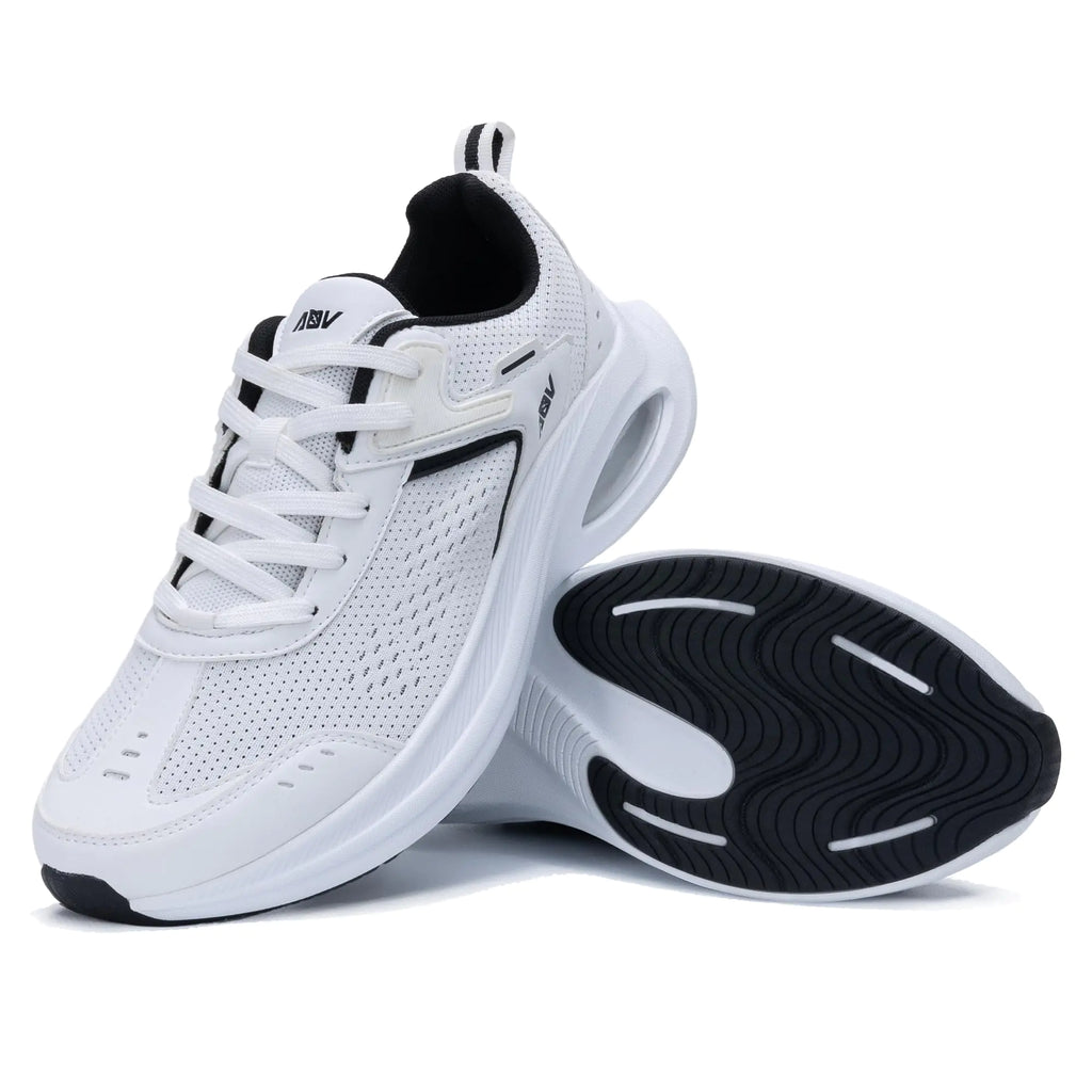 B BEASUR Mens Walking Shoes for Plantar Fasciitis Relief Comfortable Arch Support Tennis Sneakers Athletic Motion Shoes Blackwhite US 9