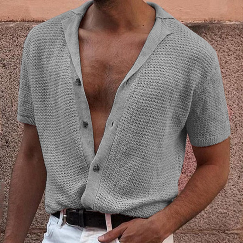 Men's Summer Loose Fit Knit Polo Shirt SY0079