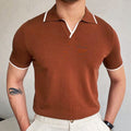 Men's Summer Red Knit Polo Shirt - Business Casual Fit