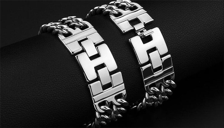 Classic Men's Titanium Steel Cross Bracelet