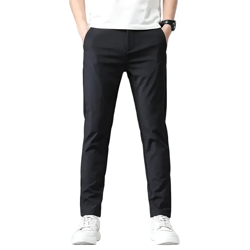 Slim Fit Solid Versatile Suit Pants for Men with Small Feet