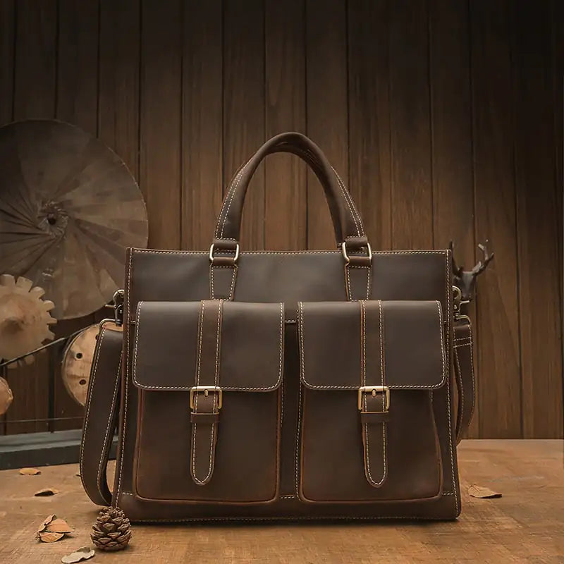 Handmade Vintage Leather Briefcase for Men