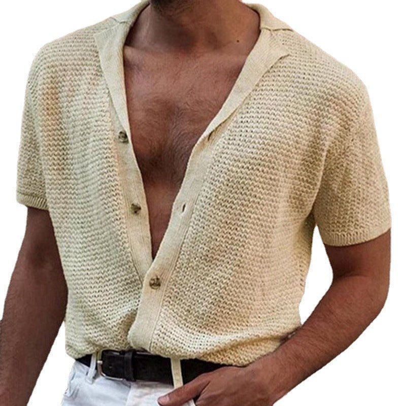 Men's Summer Loose Fit Knit Polo Shirt SY0079
