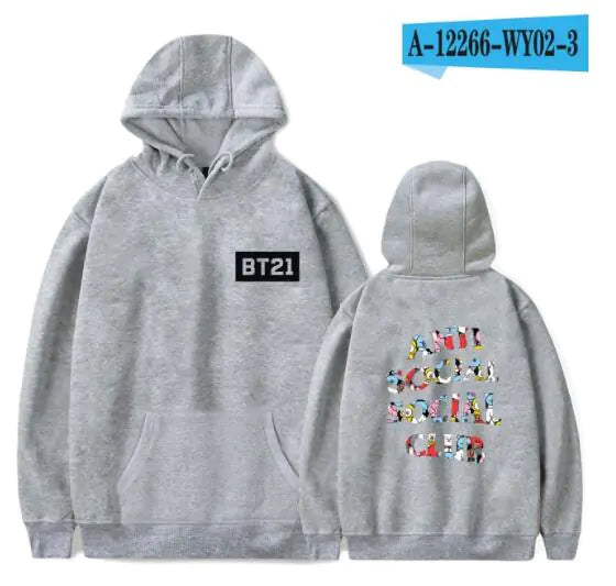 BTS Cartoon Style Hoodie and Merchandise Hoodie