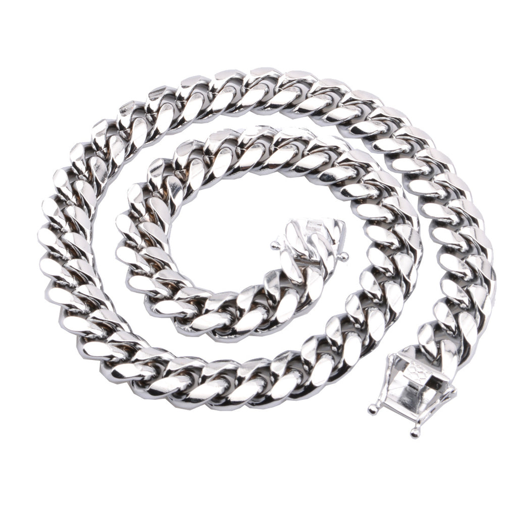 Men's Cuban Link Necklace with Dragon Head Clasp