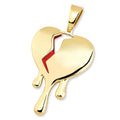Broke Heart Hip-Hop Pendant Necklace with Zirconia