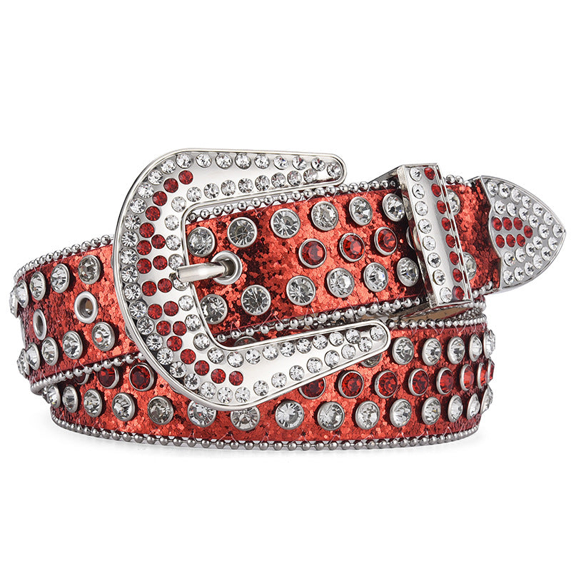 Y2K Punk Rock Style Studded Leather Belt for Men