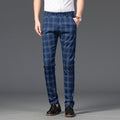 Trendy Youth Plaid Pants for Men - Slim Fit Style