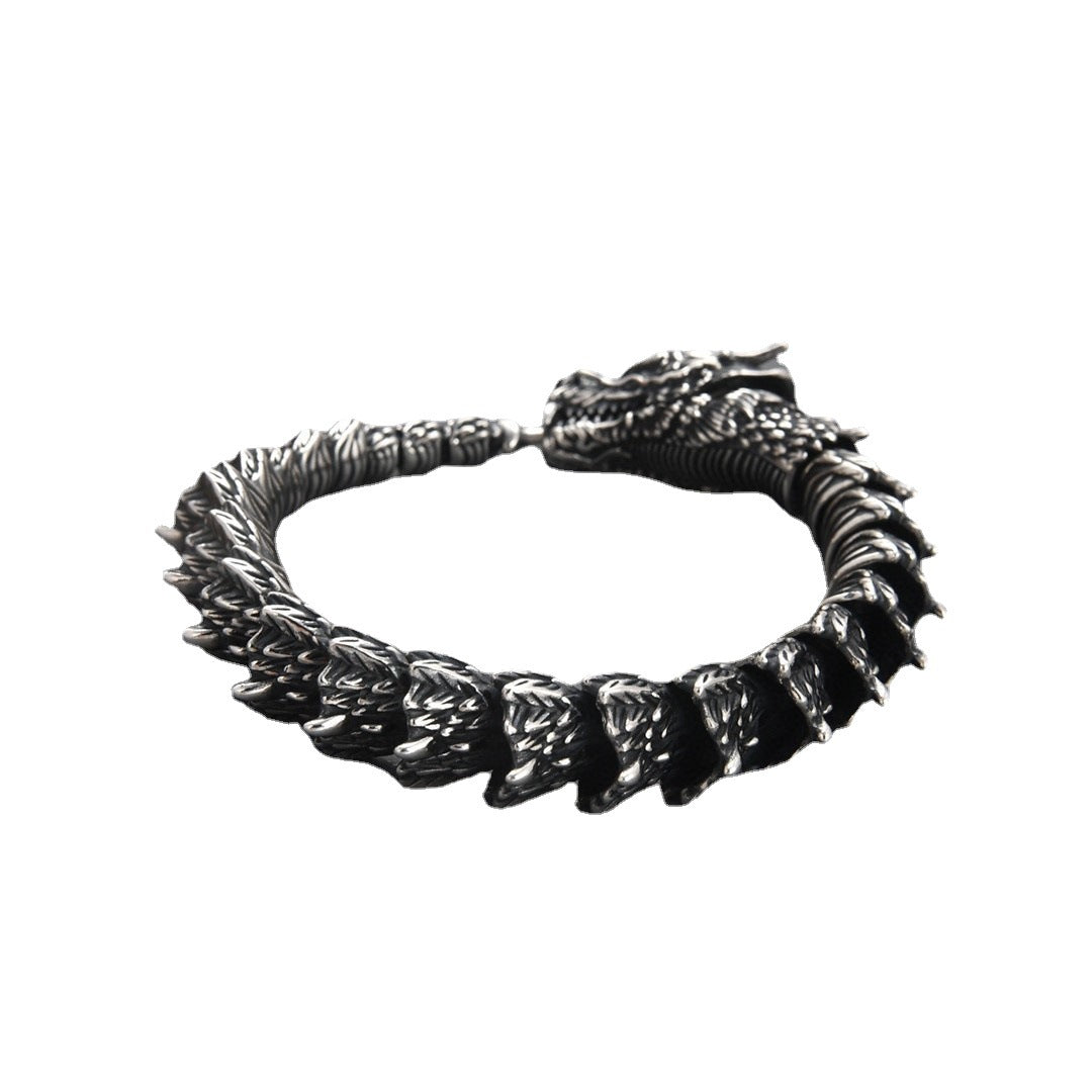Handmade Retro Dragon Head Bracelet for Men