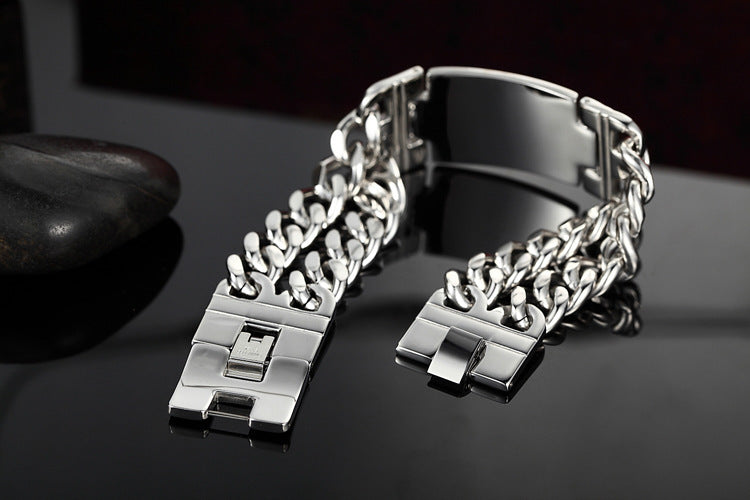 Classic Men's Titanium Steel Cross Bracelet
