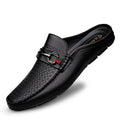 Men's Casual Leather Slip-on Half-slippers