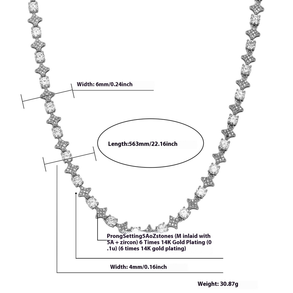 Personalized Zircon Tennis Necklace & Bracelet for Men – Hip Hop Style