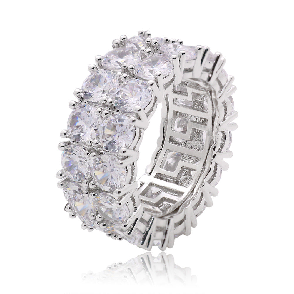 Hip Hop Men's Gold Ring with Zircon Stones