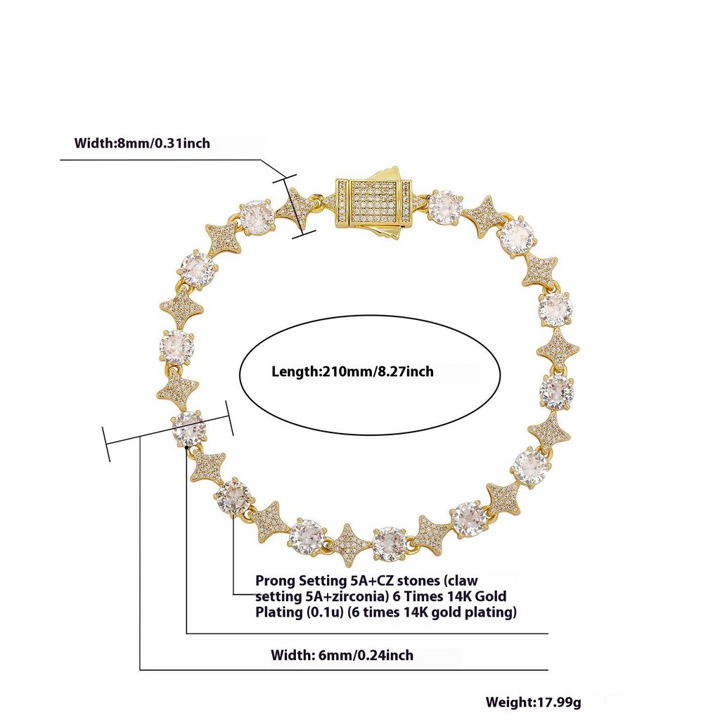 Personalized Zircon Tennis Necklace & Bracelet for Men – Hip Hop Style
