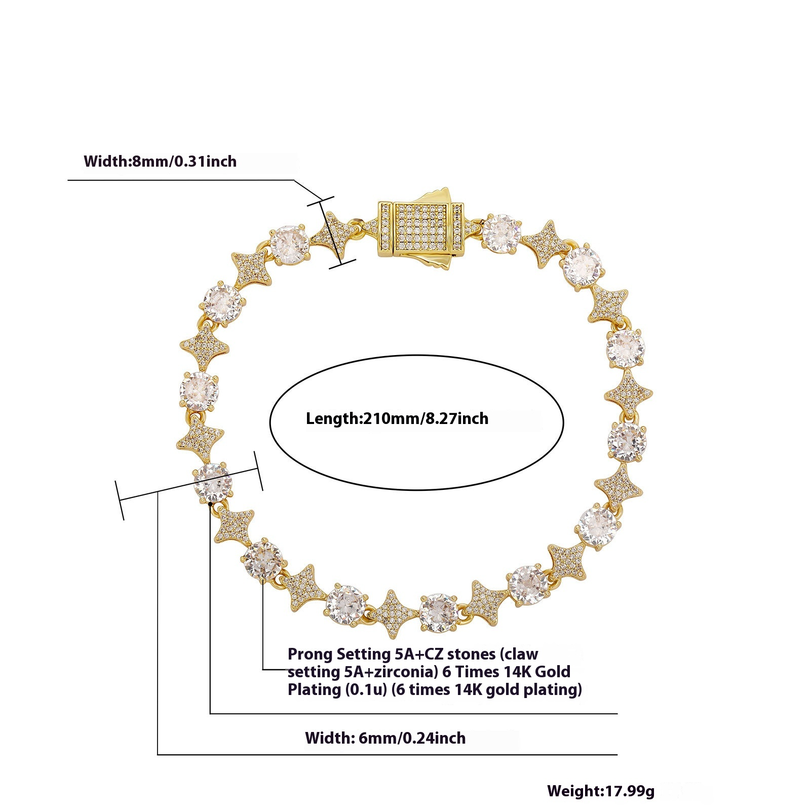 Personalized Zircon Tennis Necklace & Bracelet for Men – Hip Hop Style