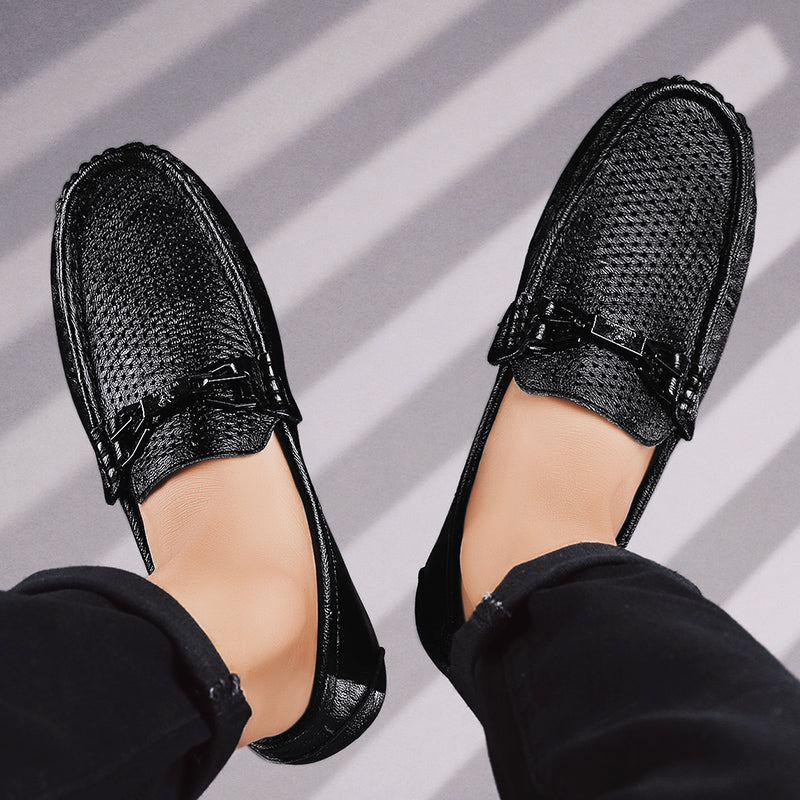 Men's Genuine Leather Breathable Loafers - Summer Style