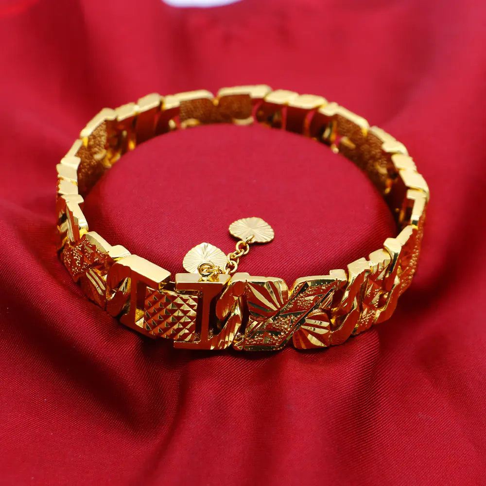 Personalized Gold Geometric Bracelet for Men