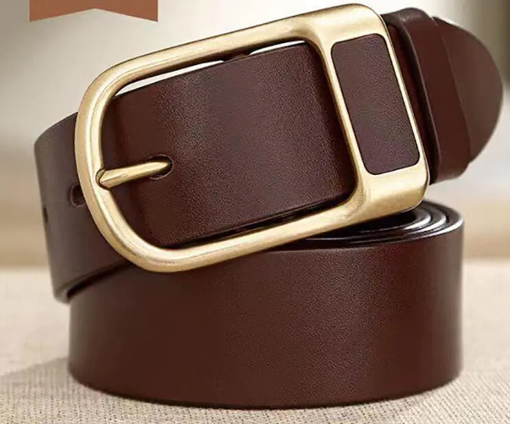 Vintage Buckle Leather Belt for Men's Casual Pants