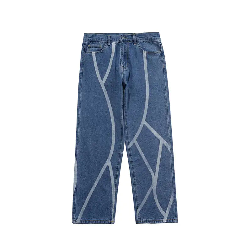 Washed Striped Casual Jeans for Men