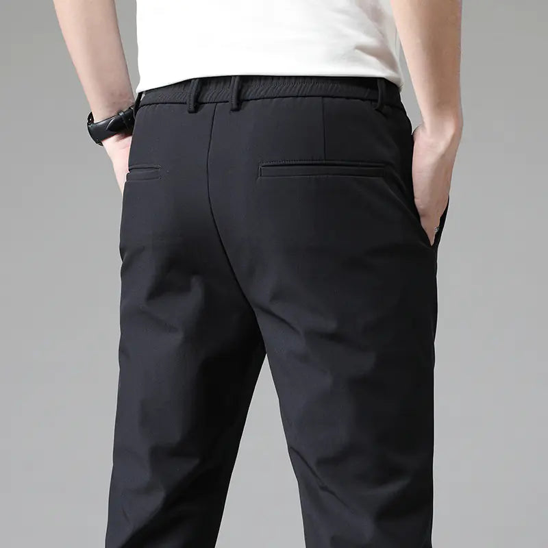 Slim Fit Solid Versatile Suit Pants for Men with Small Feet