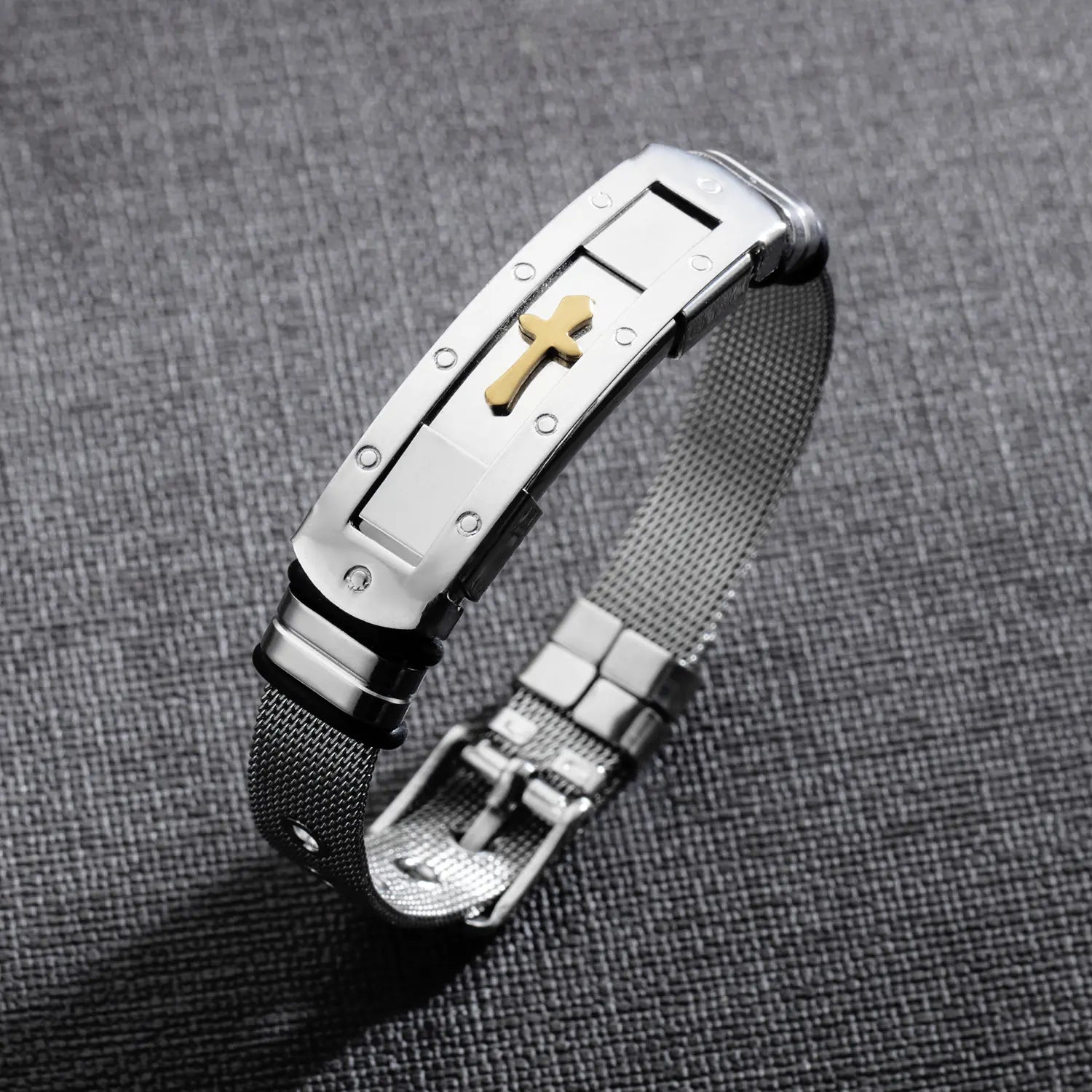 Titanium Steel Cross Bracelet for Men