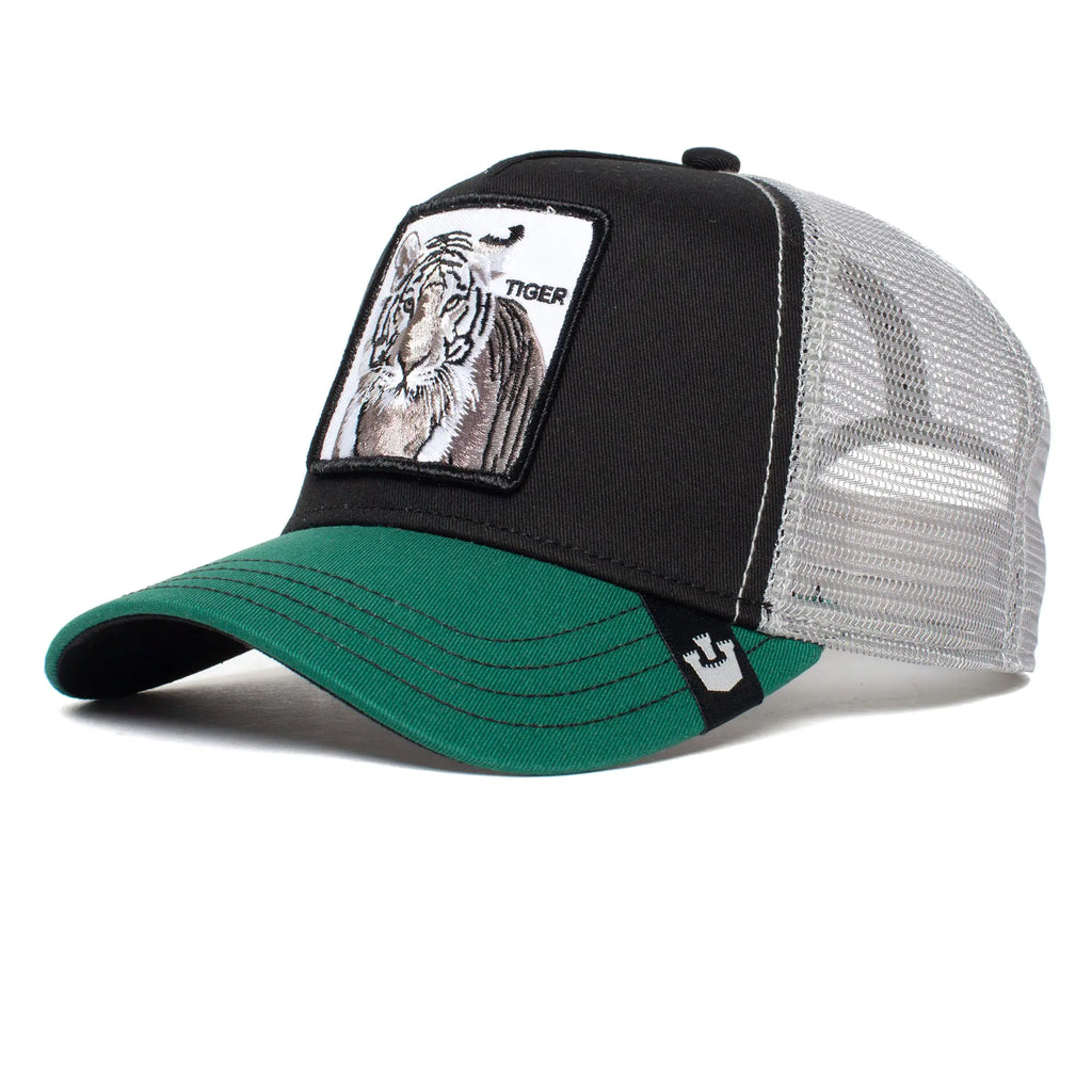 Goorin Bros. The Farm Original Seasonal Snapback Trucker Hat for Men and Women Dark Green (The White Tiger) One Size