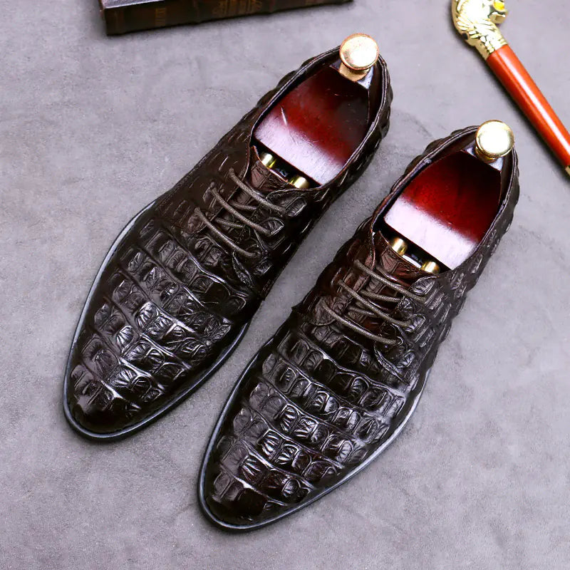 Round Toe Leather Business Shoes for Men