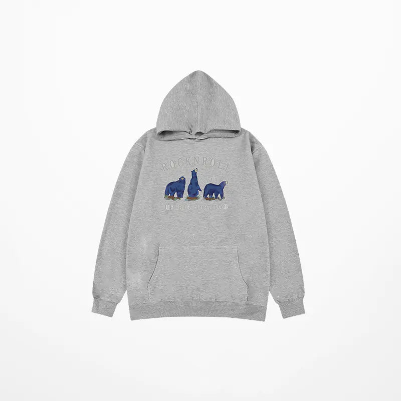 Retro Loose Plush American Hoodie for Men