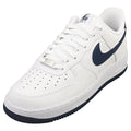 Nike Air Force 1 07 Mens Shoes (FJ4146-104 White/White/Midnight Navy) Size 9.5