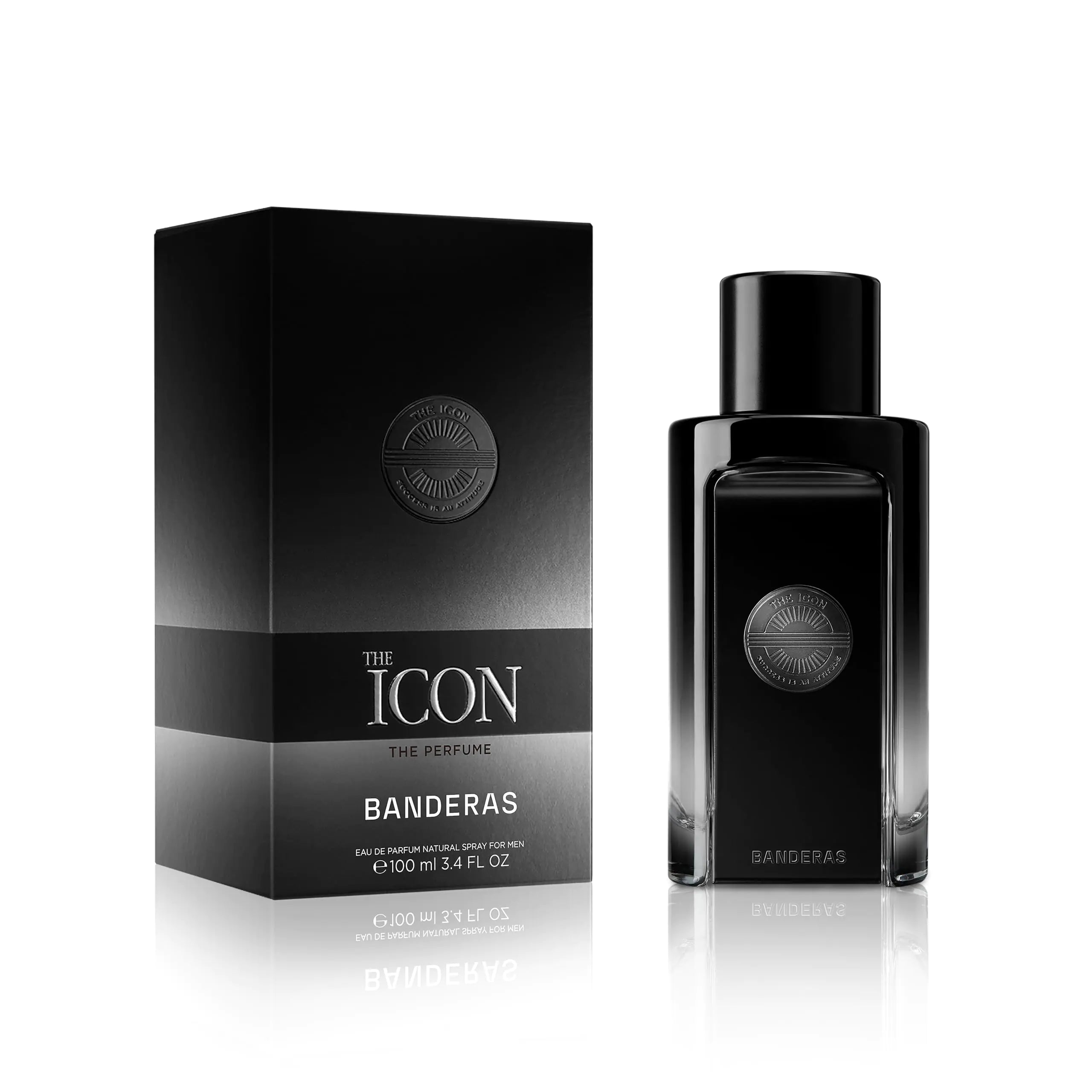 Banderas The Icon Eau De Perfume For Men - Long Lasting - Virile Elegant Trendy And Sexy Scent - Wood Amber And Sandalwood Notes - Ideal For Special Events - 3.4 Fl Oz