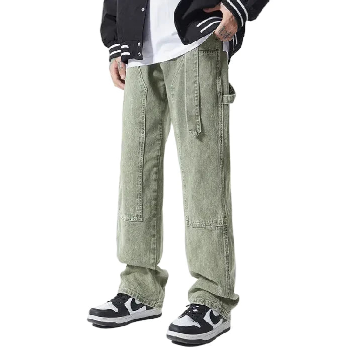 Trendy Colorful Loose Denim Pants for Men and Women