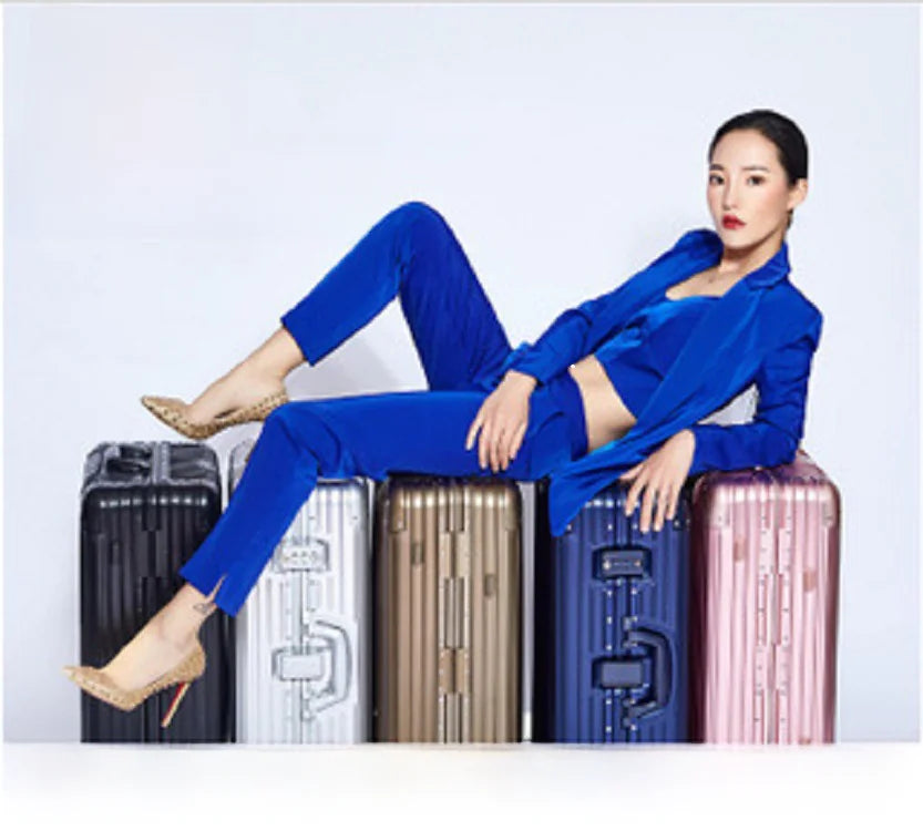 Aluminum-Magnesium Alloy Rolling Business Luggage 20/24/28"