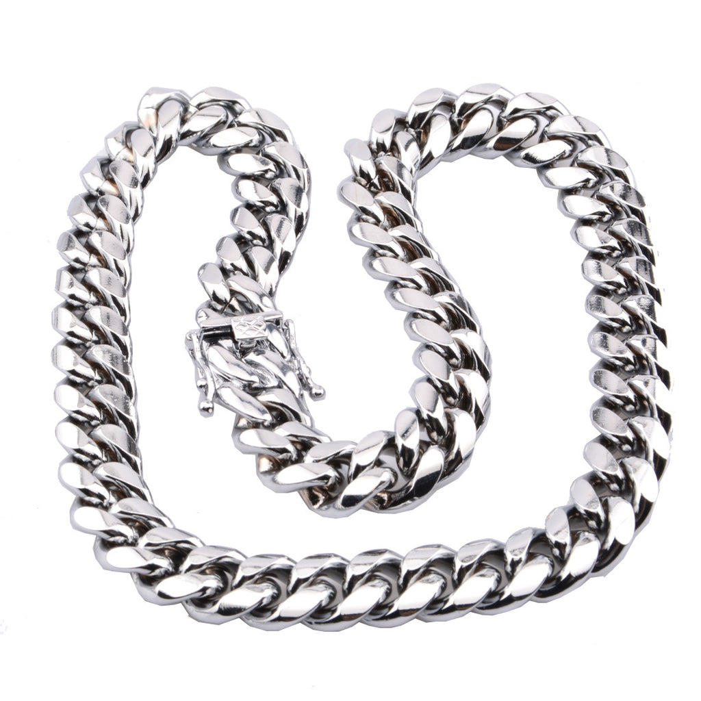 Men's Cuban Link Necklace with Dragon Head Clasp