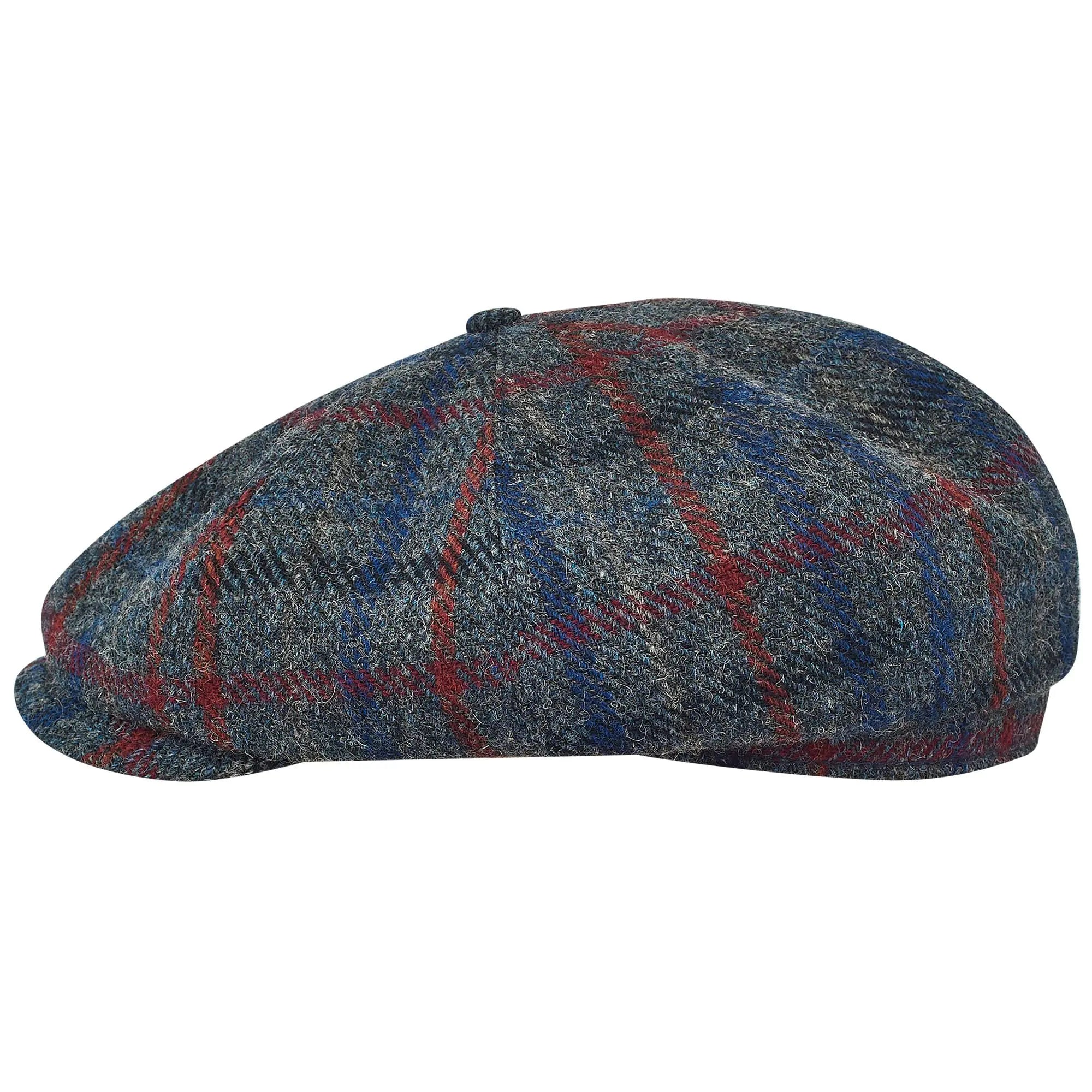 Sterkowski Shelby Cap | 100% Tweed Newsboy Cap for Men | Scally Caps for Men Thomas Shelby Hat Irish Derby Hat Cabby Hat English Driving Cap Scottish Cap Caddie Hat Gray/Blue/Red 55 cm