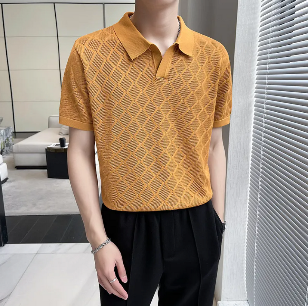Men's Summer Hollow Lapel Tee