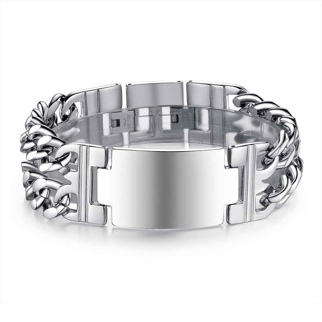 Classic Men's Titanium Steel Cross Bracelet