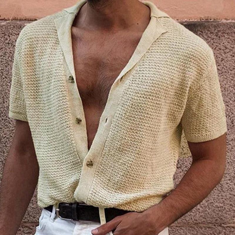 Men's Summer Loose Fit Knit Polo Shirt SY0079
