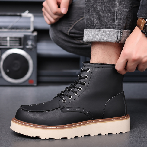 2026 British Style Mid-High Men's Tooling Shoes