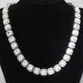 Men's Square Glass Cuban Link Necklace with Zirconium