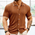 Men's Summer Polo Shirt – Button Lapel Top