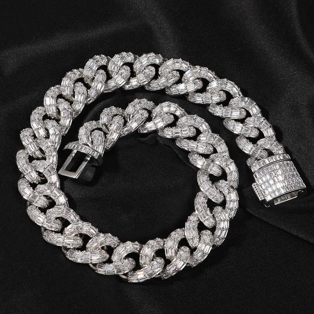 Men's Personalized Square Zirconium Cuban Bracelet Necklace